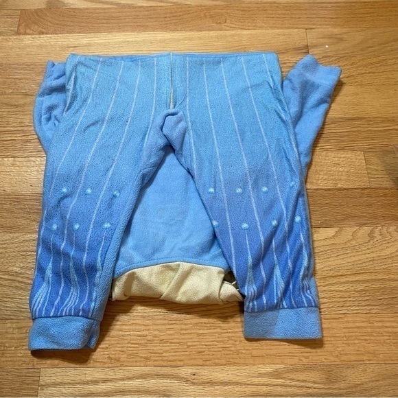 Disney Elsa Sleep Suit Onesie Sz 4 Full Zip Hooded Frozen Blue - Picture 3 of 4